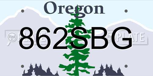 862SBG Oregon License Plate