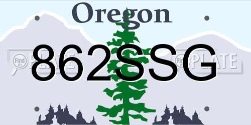 862SSG Oregon License Plate