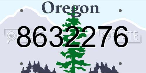 8632276 Oregon License Plate