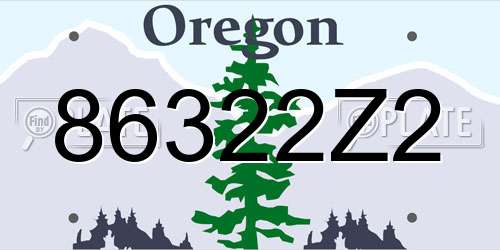 86322Z2 Oregon License Plate