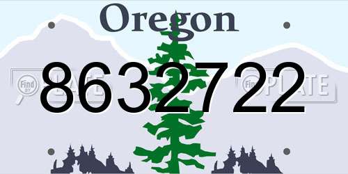 8632722 Oregon License Plate