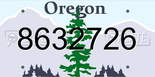 8632726 Oregon License Plate