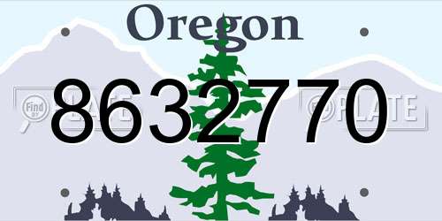8632770 Oregon License Plate