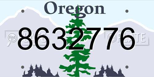8632776 Oregon License Plate