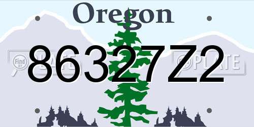 86327Z2 Oregon License Plate