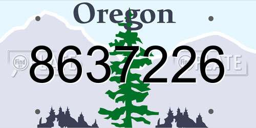 8637226 Oregon License Plate