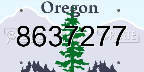 8637277 Oregon License Plate