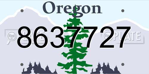 8637727 Oregon License Plate