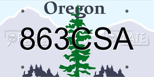 863CSA Oregon License Plate