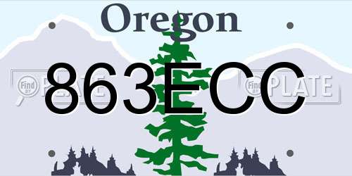 863ECC Oregon License Plate