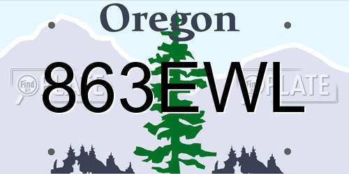 863EWL Oregon License Plate