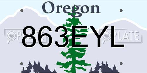 863EYL Oregon License Plate