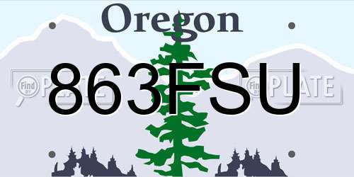 863FSU Oregon License Plate