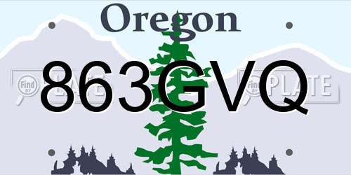 863GVQ Oregon License Plate