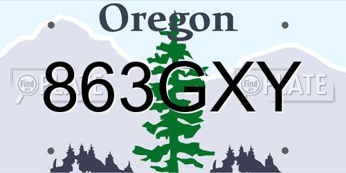 863GXY Oregon License Plate