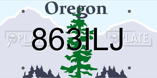 863ILJ Oregon License Plate
