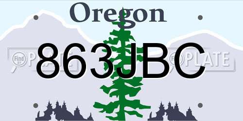 863JBC Oregon License Plate