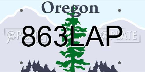 863LAP Oregon License Plate