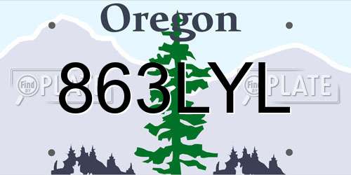 863LYL Oregon License Plate