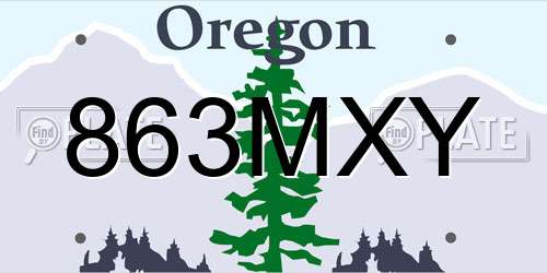 863MXY Oregon License Plate