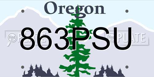 863PSU Oregon License Plate