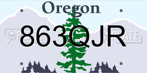 863QJR Oregon License Plate