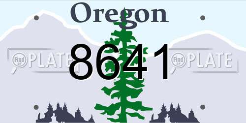8641 Oregon License Plate