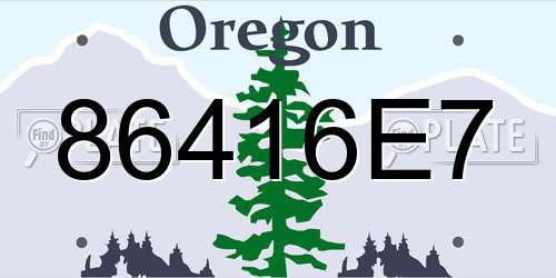 86416E7 Oregon License Plate