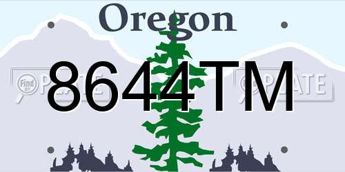 8644TM Oregon License Plate