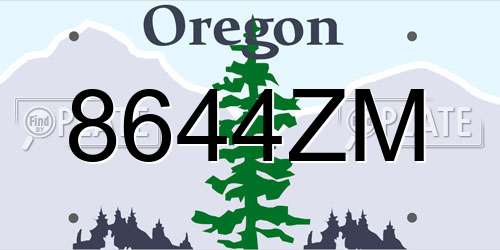 8644ZM Oregon License Plate