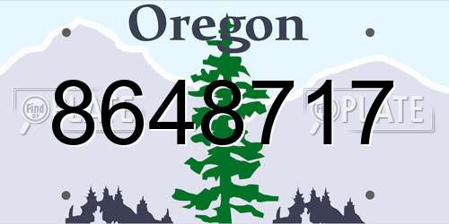 8648717 Oregon License Plate