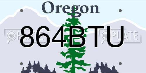 864BTU Oregon License Plate