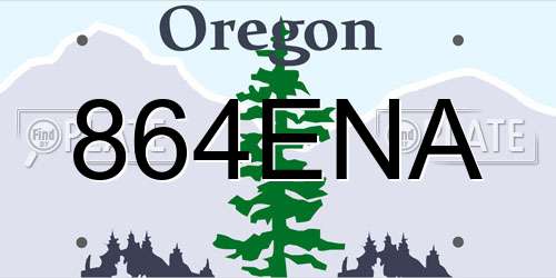 864ENA Oregon License Plate