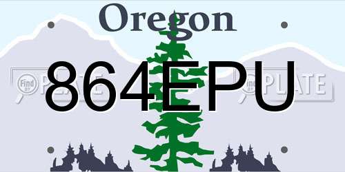 864EPU Oregon License Plate