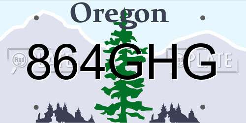 864GHG Oregon License Plate
