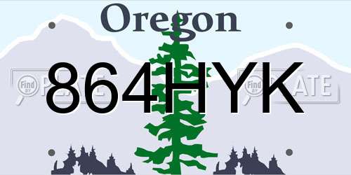 864HYK Oregon License Plate