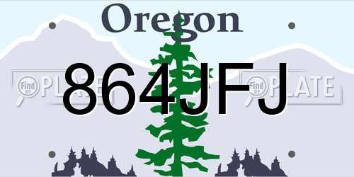 864JFJ Oregon License Plate