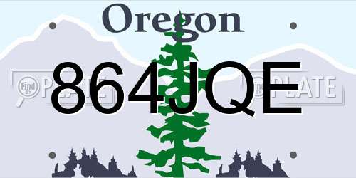 864JQE Oregon License Plate