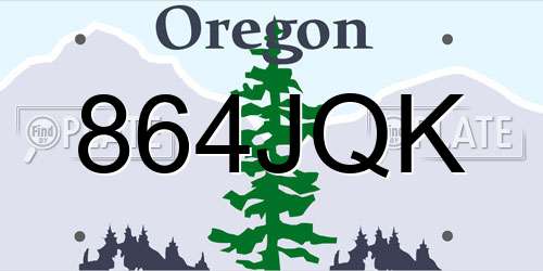 864JQK Oregon License Plate