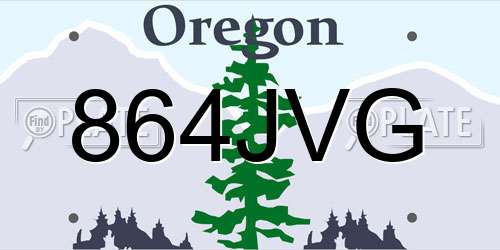864JVG Oregon License Plate