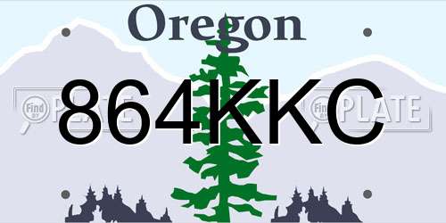 864KKC Oregon License Plate
