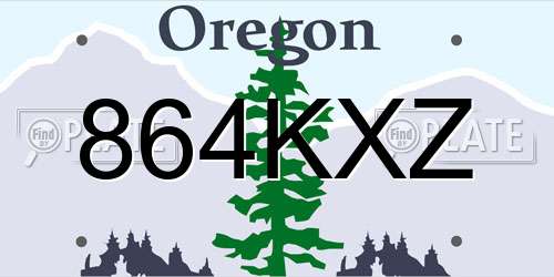 864KXZ Oregon License Plate