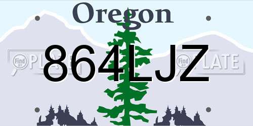 864LJZ Oregon License Plate