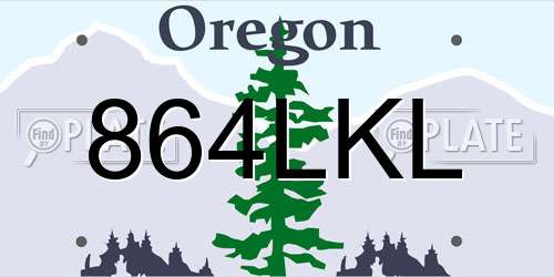 864LKL Oregon License Plate