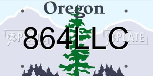 864LLC Oregon License Plate