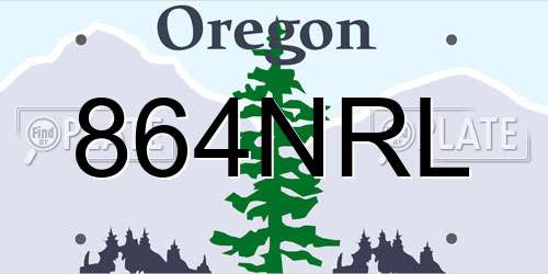 864NRL Oregon License Plate