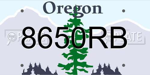 8650RB Oregon License Plate
