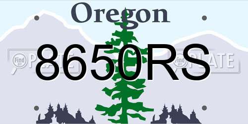 8650RS Oregon License Plate