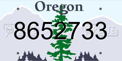 8652733 Oregon License Plate