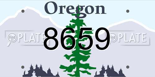 8659 Oregon License Plate